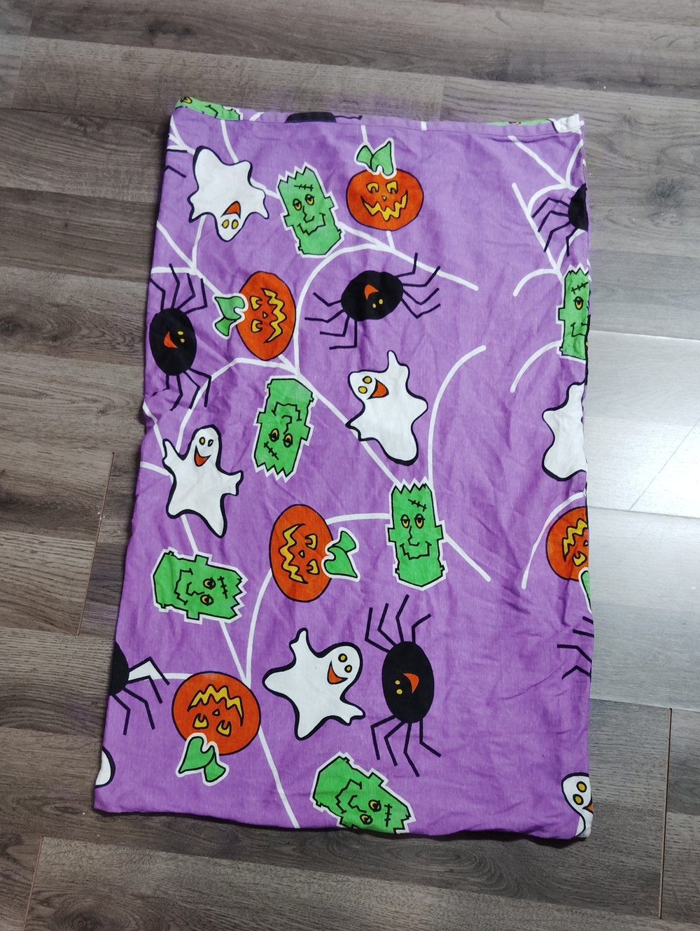 Halloween  Pillowcase - Purple Ghost, Pumpkin & Spider Print